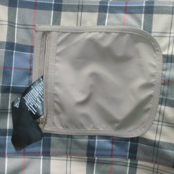 Barbour Original Tartan Waterproof Tan Jacket Trench Coat Brown Corduroy Collar - Picture 4 of 8